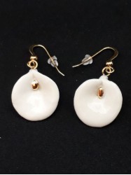 Boucles d'oreilles Arum blanc