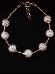 Bracelet 7Perles blanc et or