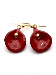 Boucles d'oreilles Arum rouge