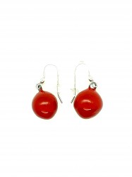 Boucles d'oreilles Boule rouge