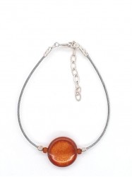 Bracelet 1Perle Rond orange