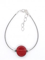 Bracelet 1Perle Rond rouge