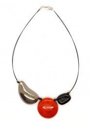 Collier Dissymétrique orange