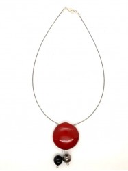 Collier 3Boules rouge