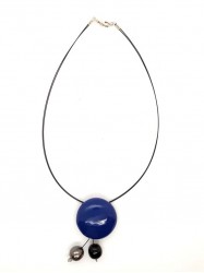 Collier 3Boules bleu