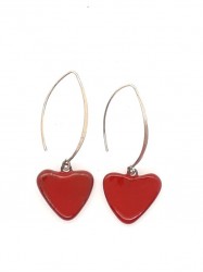 Boucles d'oreilles Coeur rouge