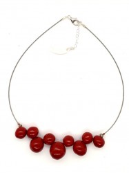 Collier Bulles rouge